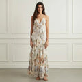 Silk Floral Ruffle Dress