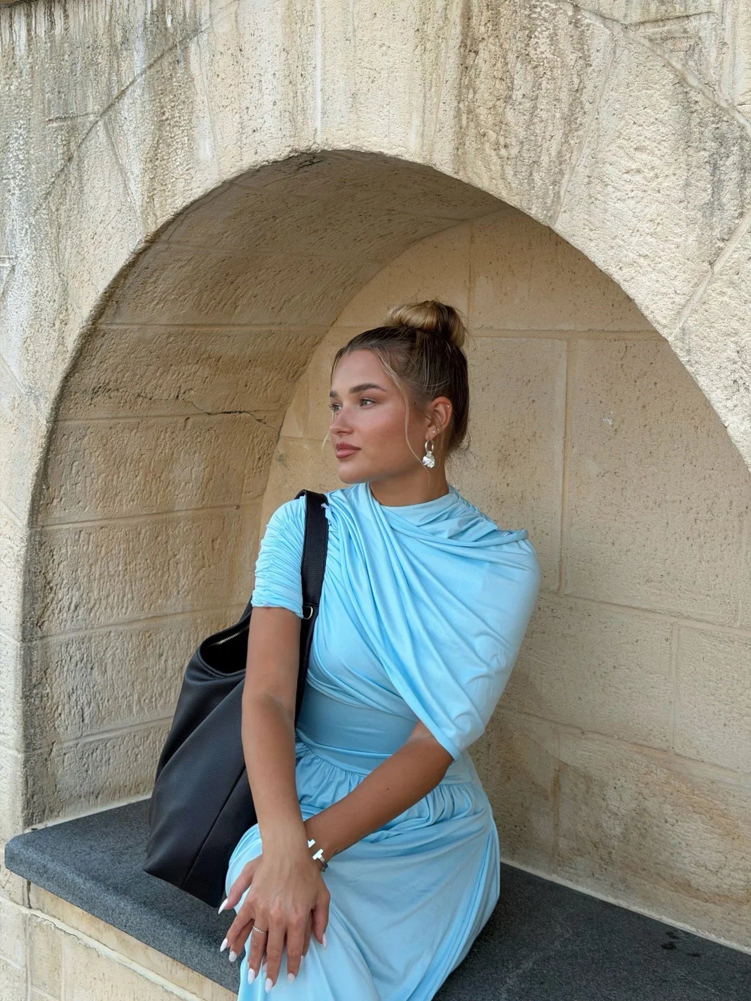 Blue Draped Midi
