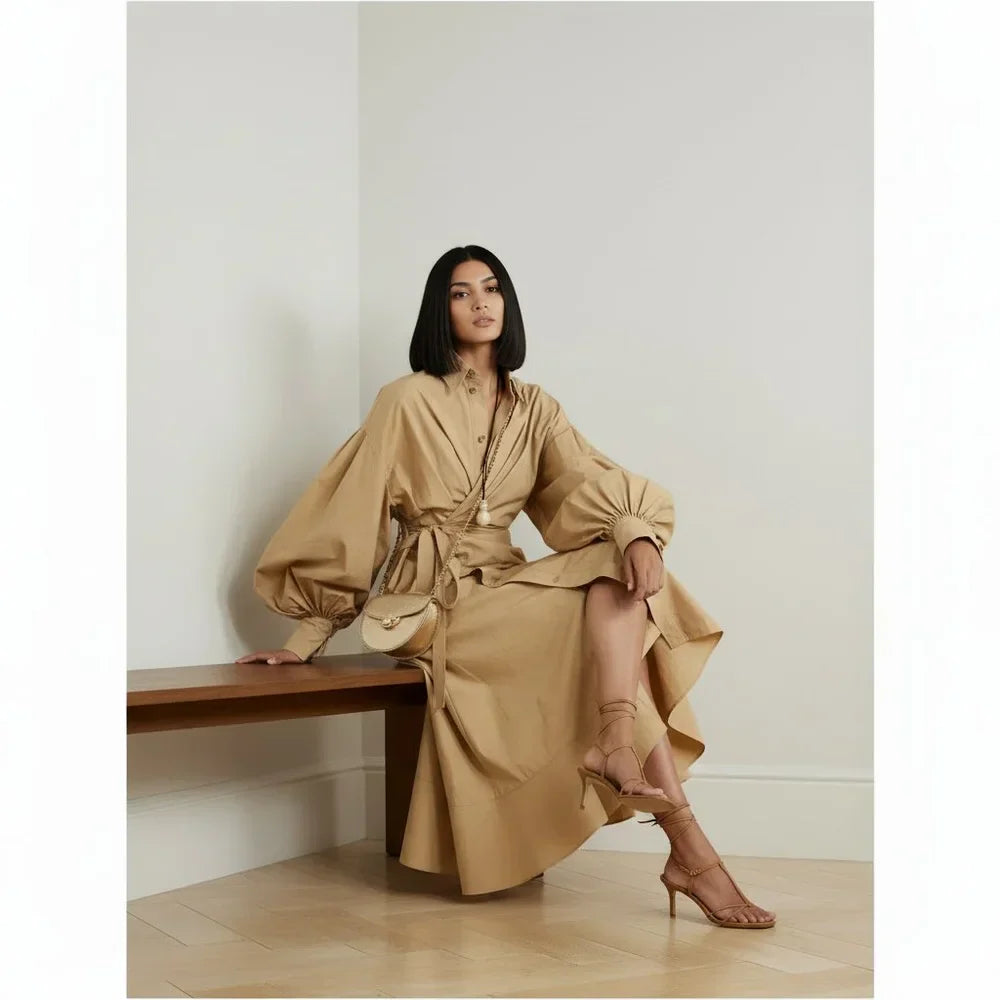 Gathered Wrap Midi