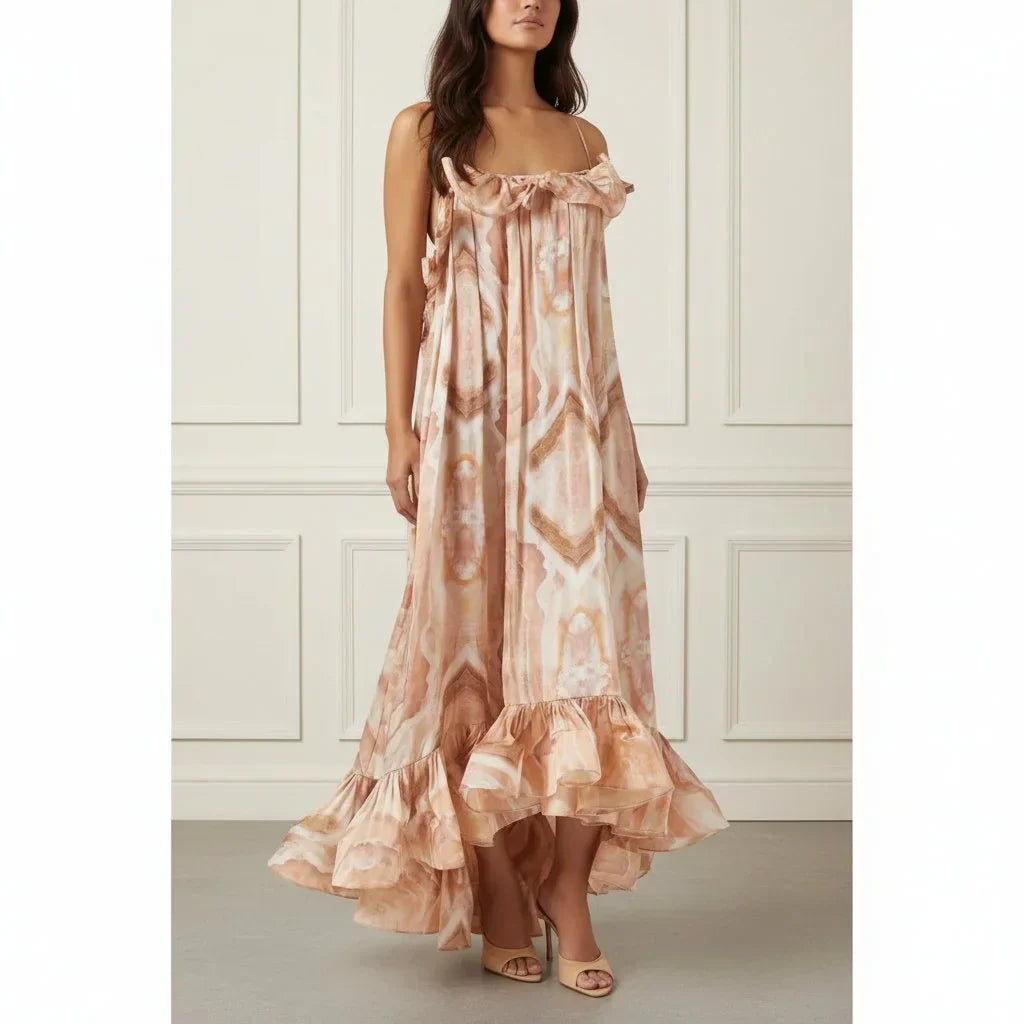 Printed Silk Organza Dress