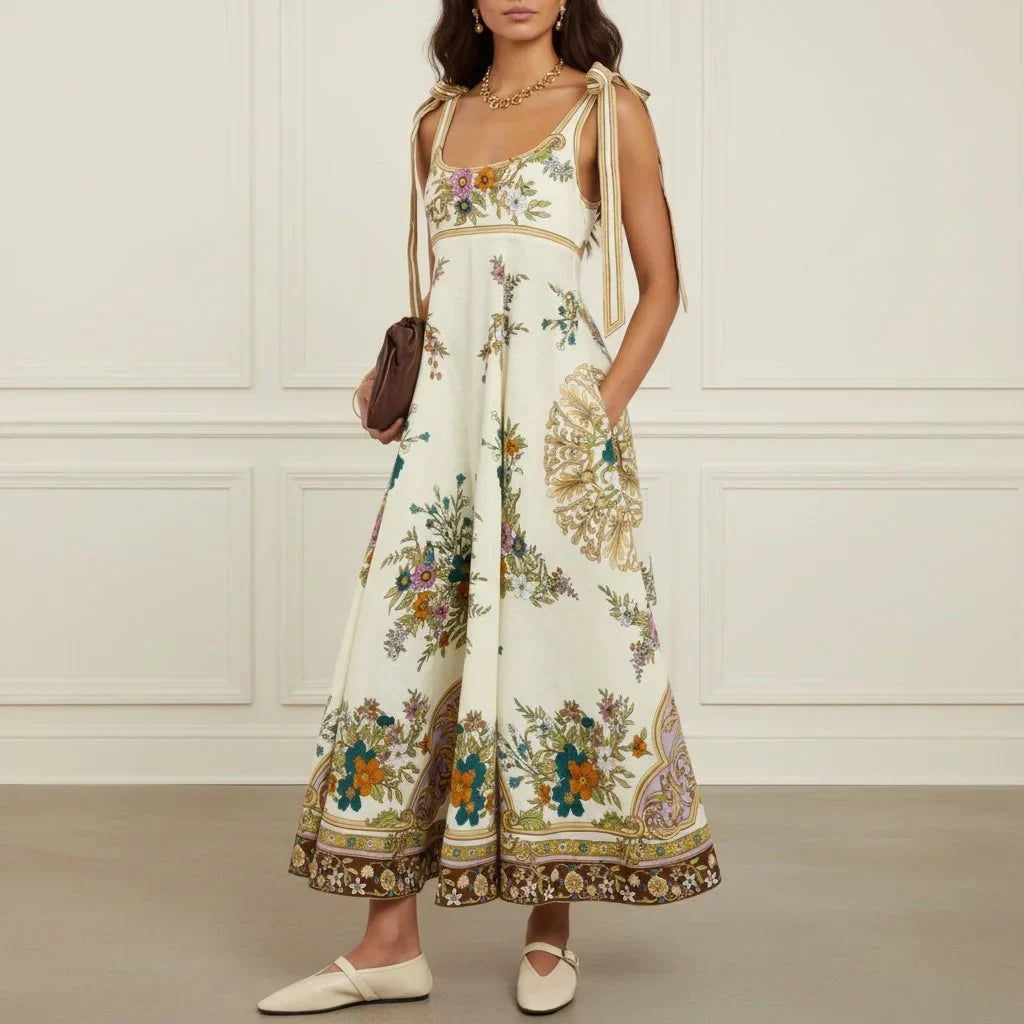 Linen Printed Midi