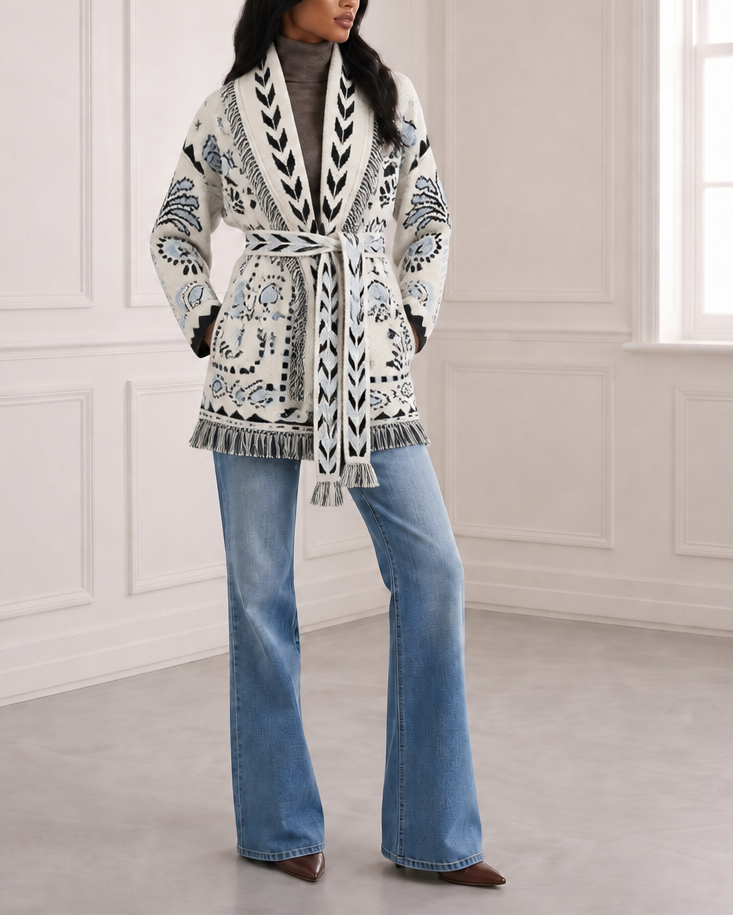 Print Knit Cardigan