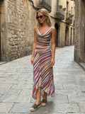 Silk Striped Midi