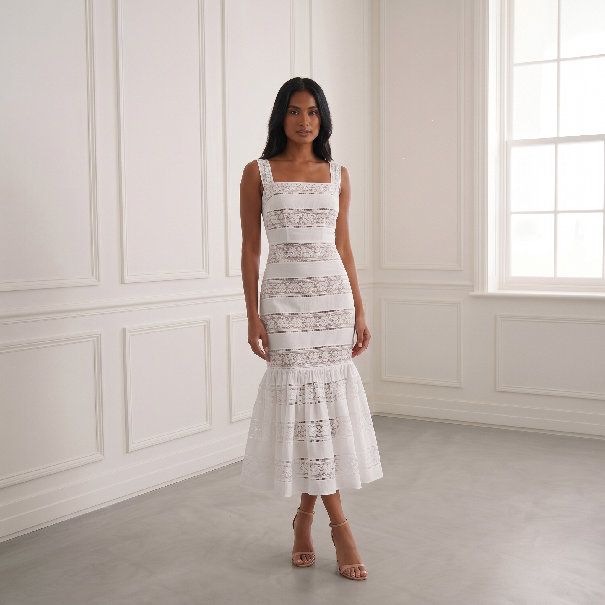 Peplum Lace Midi