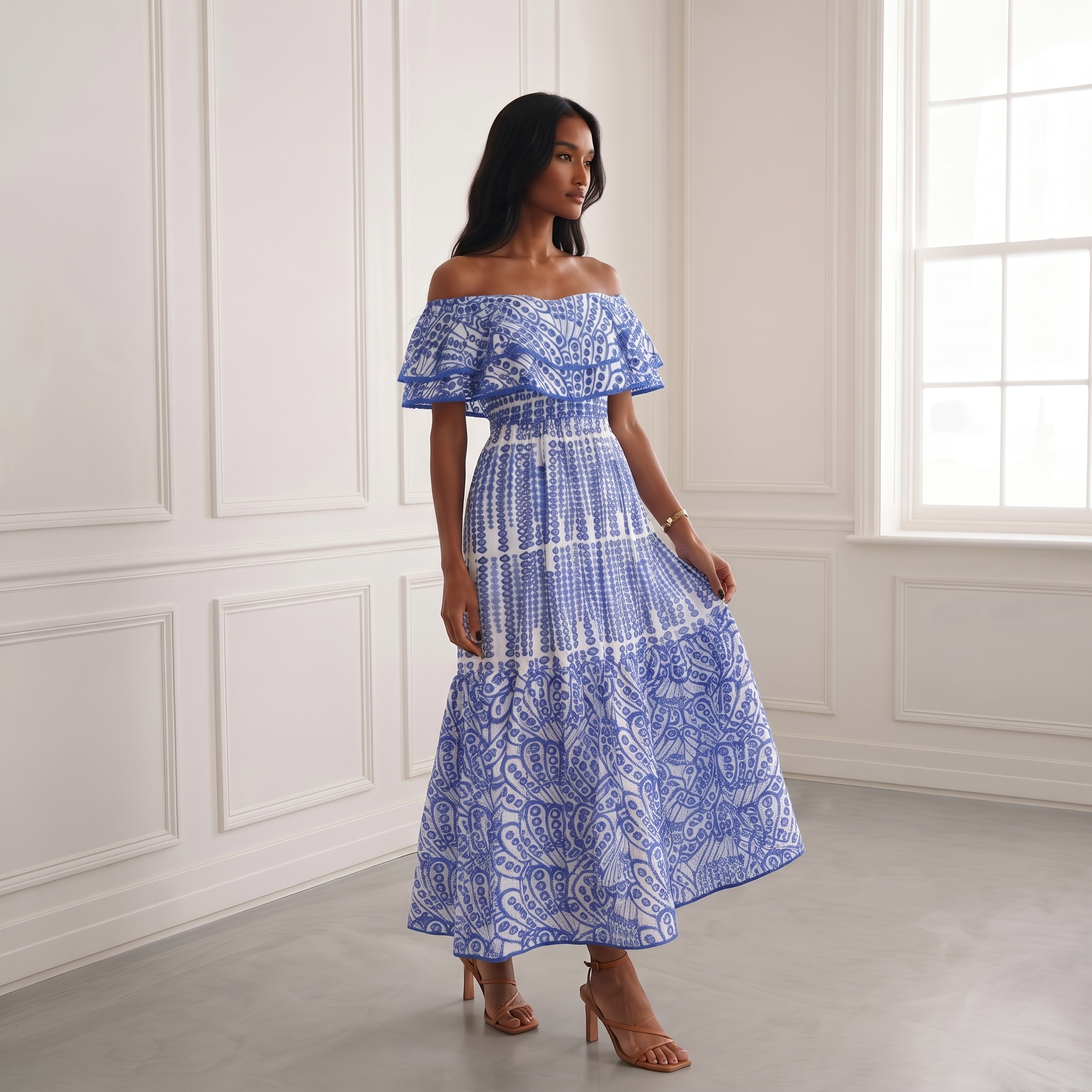 Off Shoulder Midi
