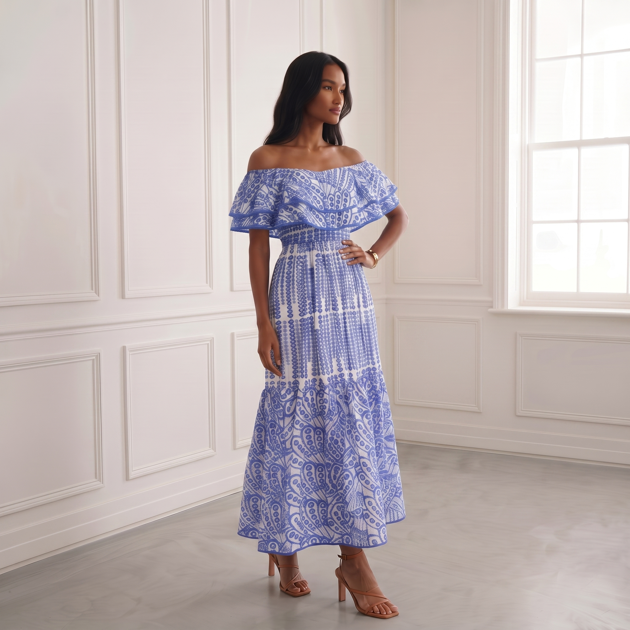 Off Shoulder Midi
