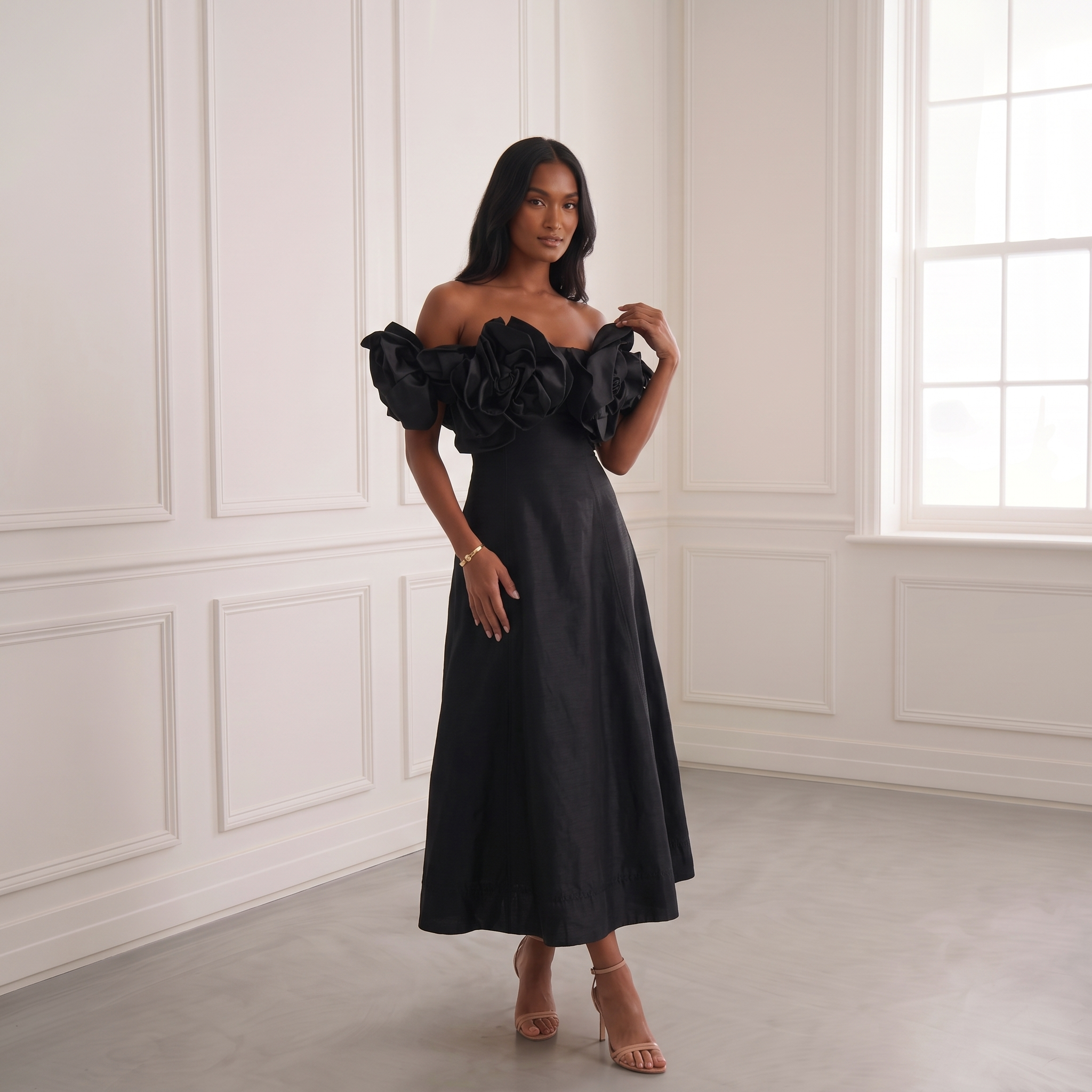Off Shoulder Midi
