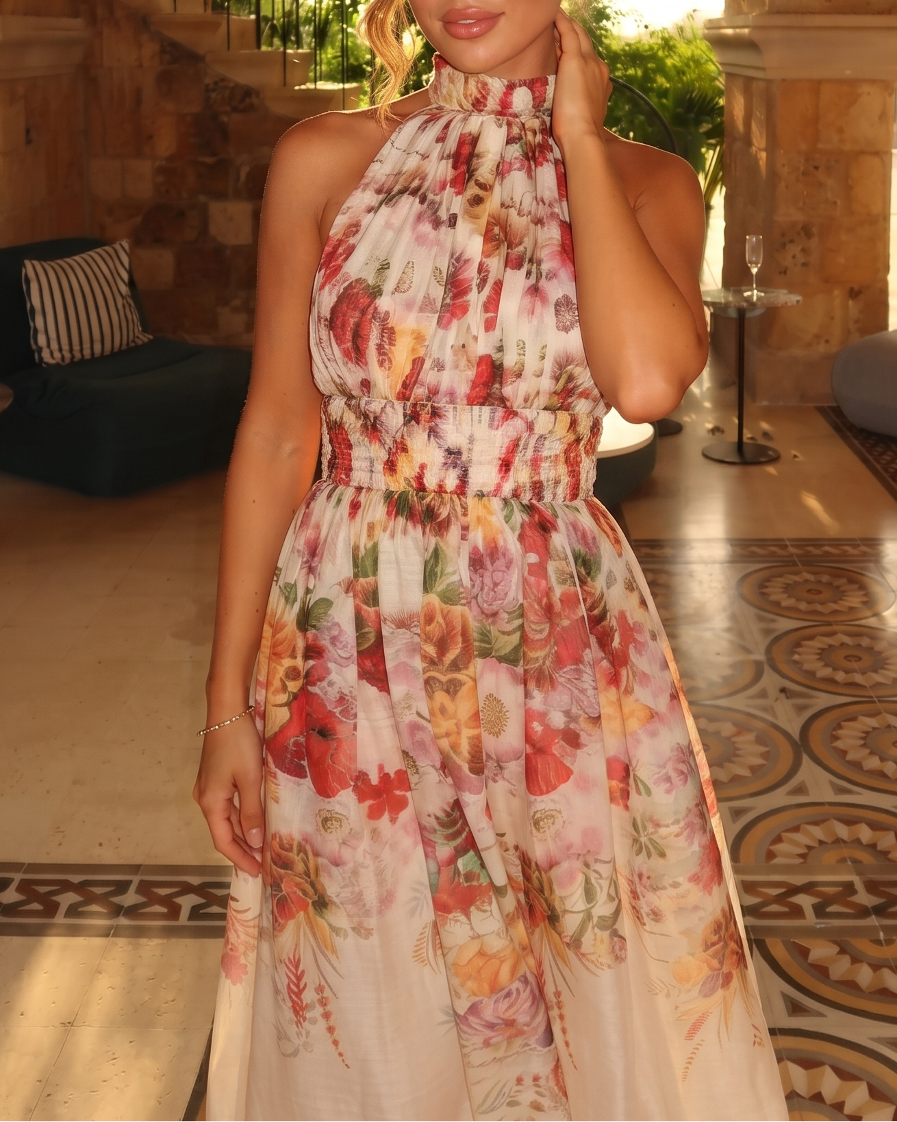 Floral Halter Midi