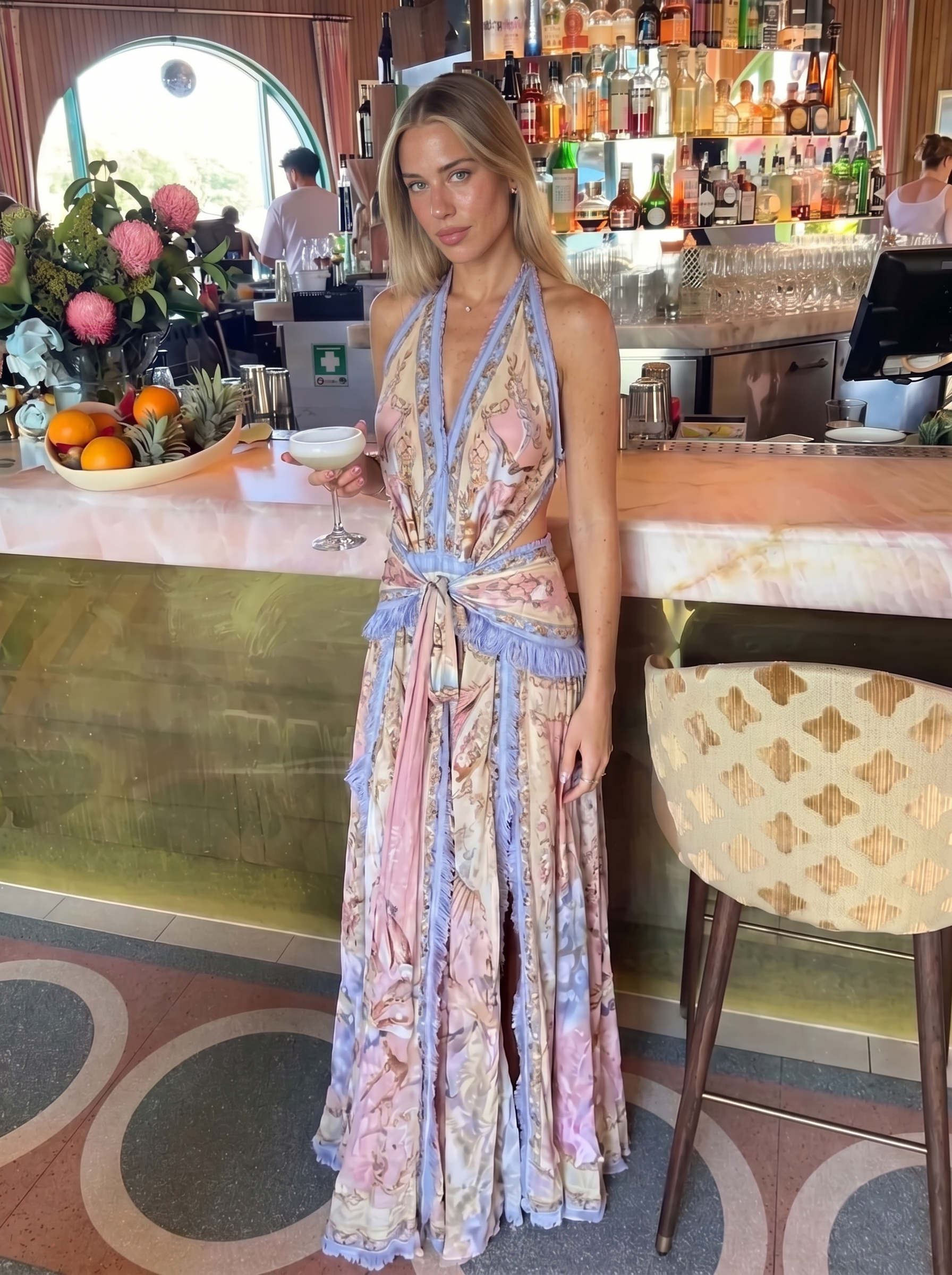 Print Halter Dress