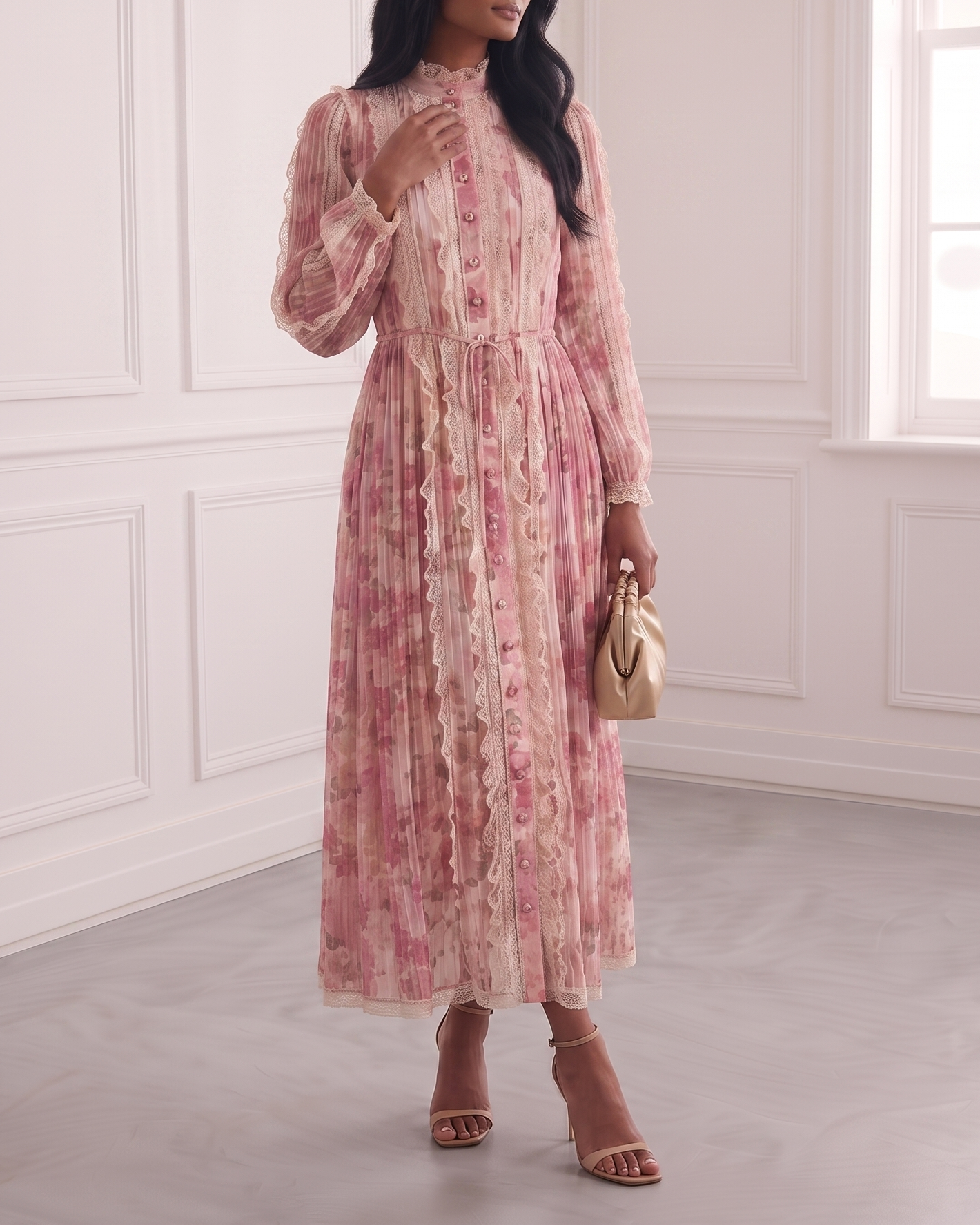 Floral Ruffle Midi