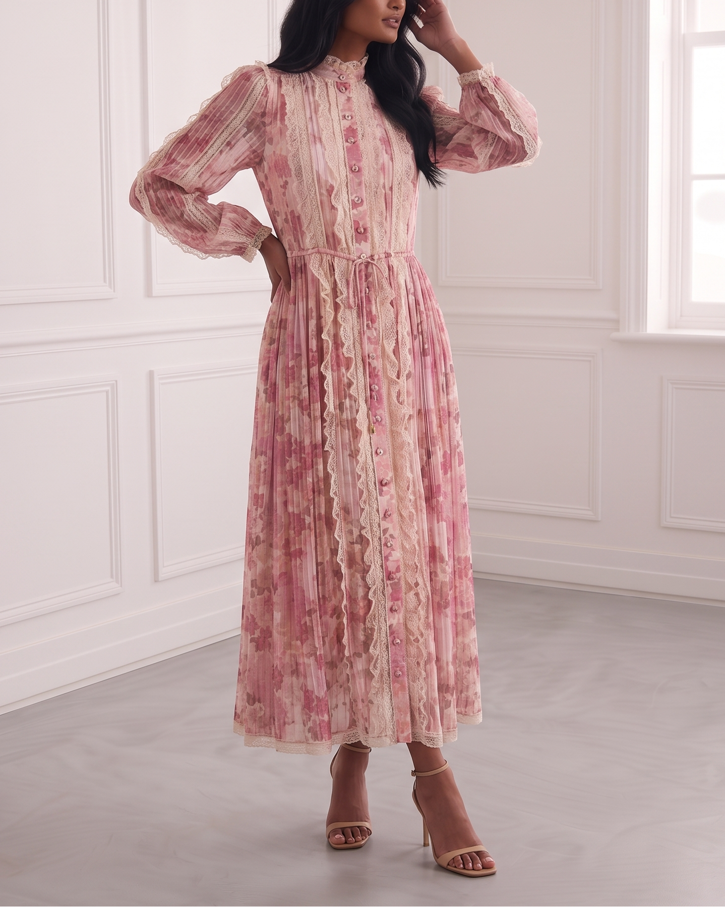 Floral Ruffle Midi