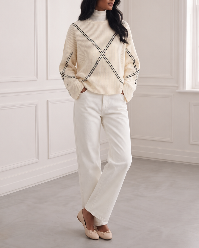 Wool Grid Sweater