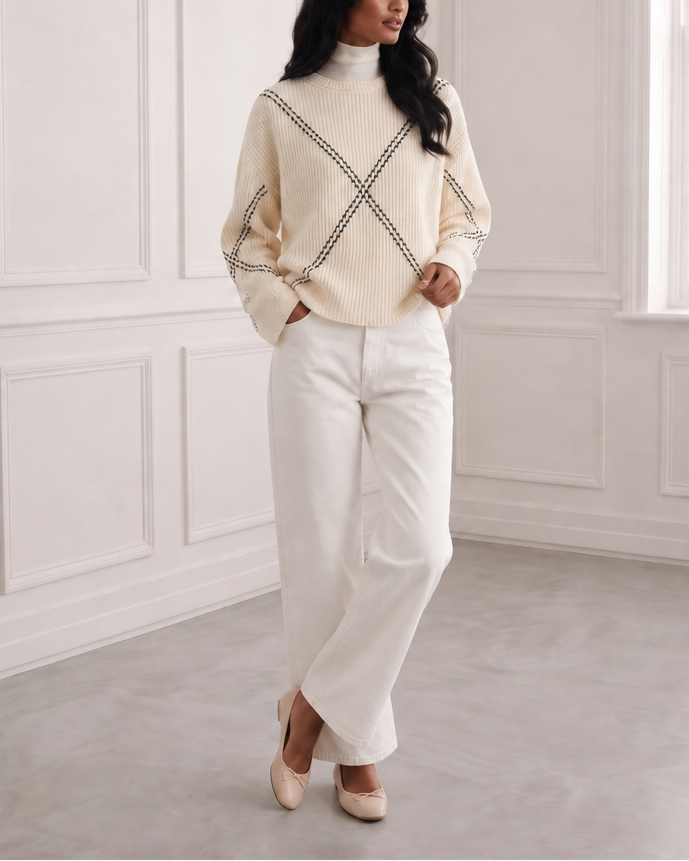 Wool Grid Sweater