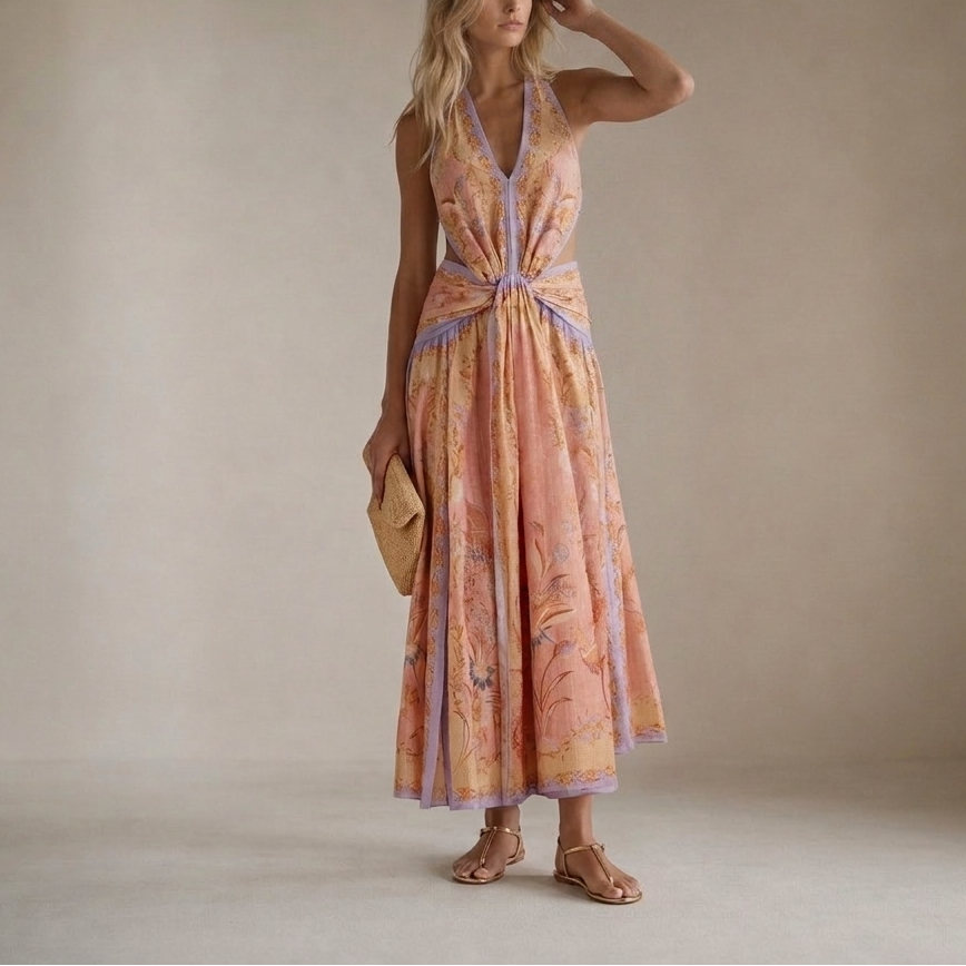 Print Halter Dress