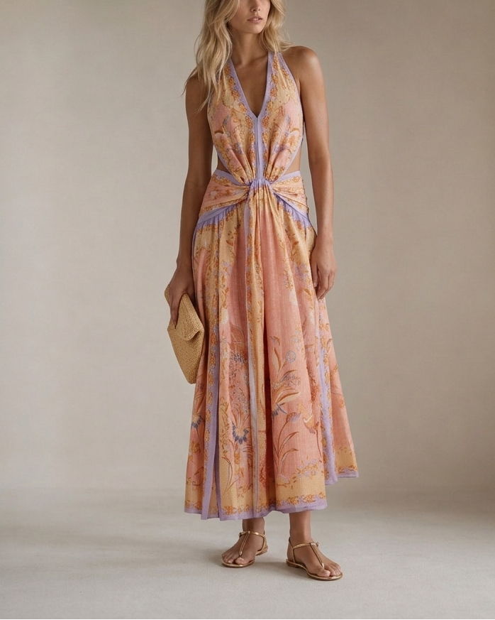 Print Halter Dress